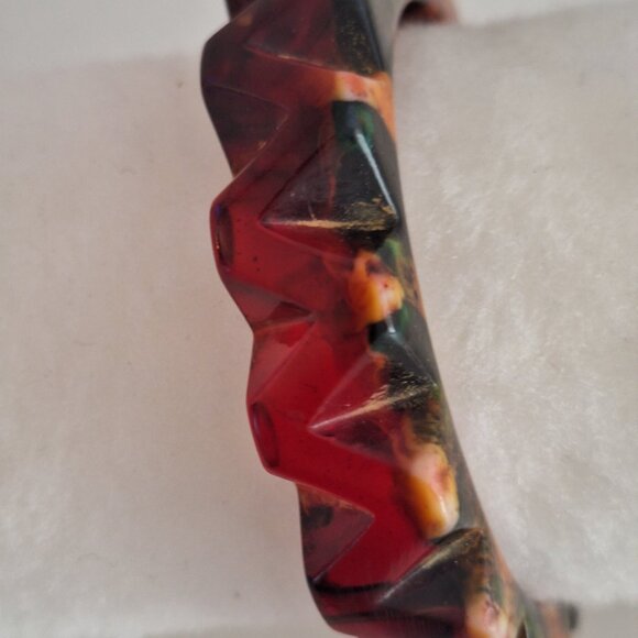 FABULOUS REAR 1930'S BAKELITE GEAR BANGLE BRACELET - Picture 11 of 15